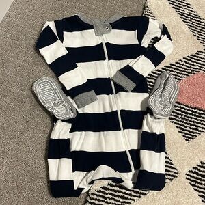 Burt’s bees baby pj blue and white